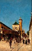 Johann Georg Grimm Street in Tunis oil painting reproduction